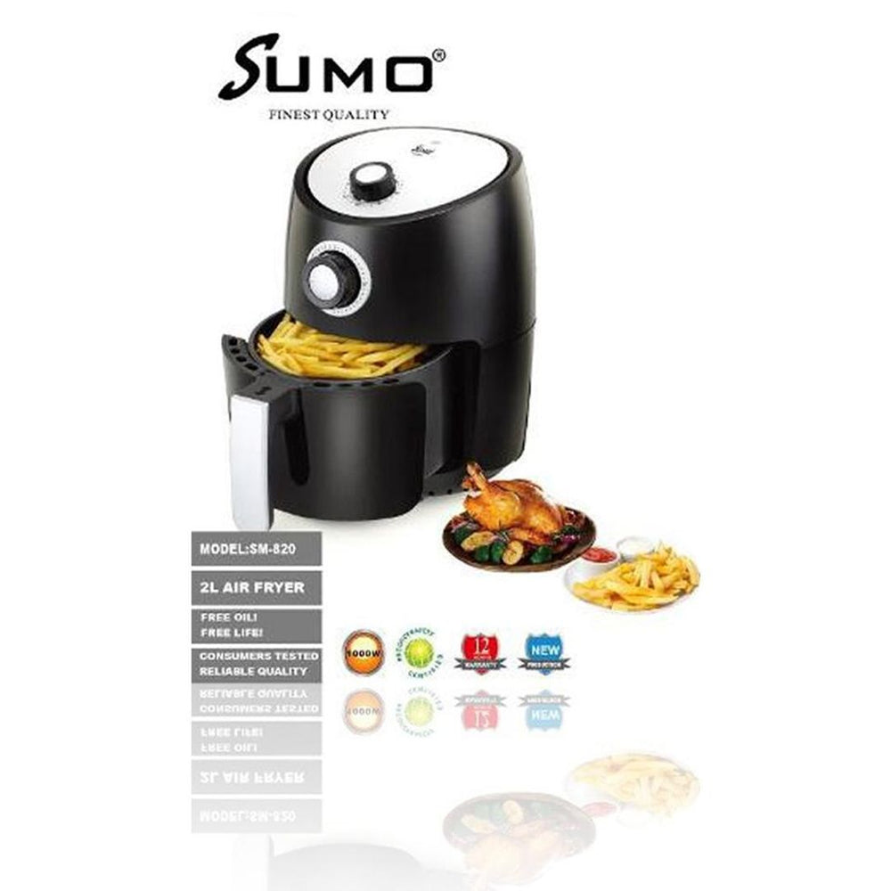 مقلاة هوائية صحية Sumo SM-820 سعة 2 لتر وقوة 1000 واط لطهي صحي بدون الشعور بالذنب