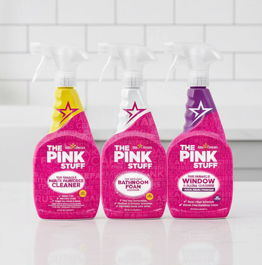 حزمة بينك ستاف لتنظيف شامل للمنزل والزجاج والحمام