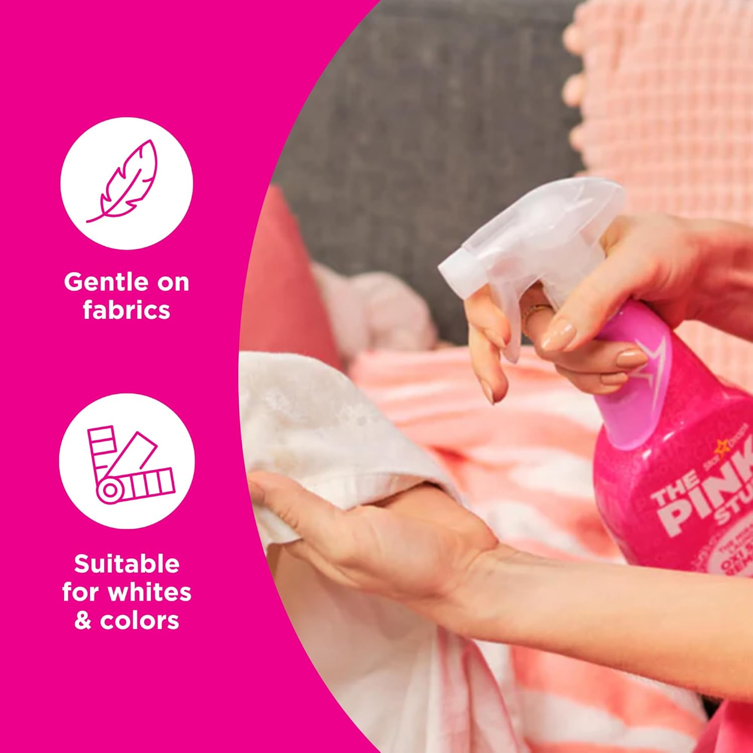 طقم مزيل البقع المعجزة بينك ستاف للغسيل مسحوق أوكسي وبخاخ