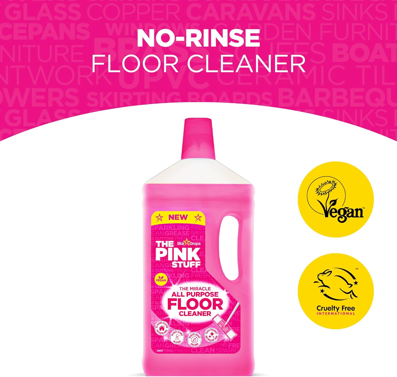 منظف الأرضيات المعجز متعدد السطوح ذا بينك ستاف عبوتان فعّال