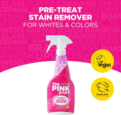 طقم مزيل البقع المعجزة بينك ستاف للغسيل مسحوق أوكسي وبخاخ