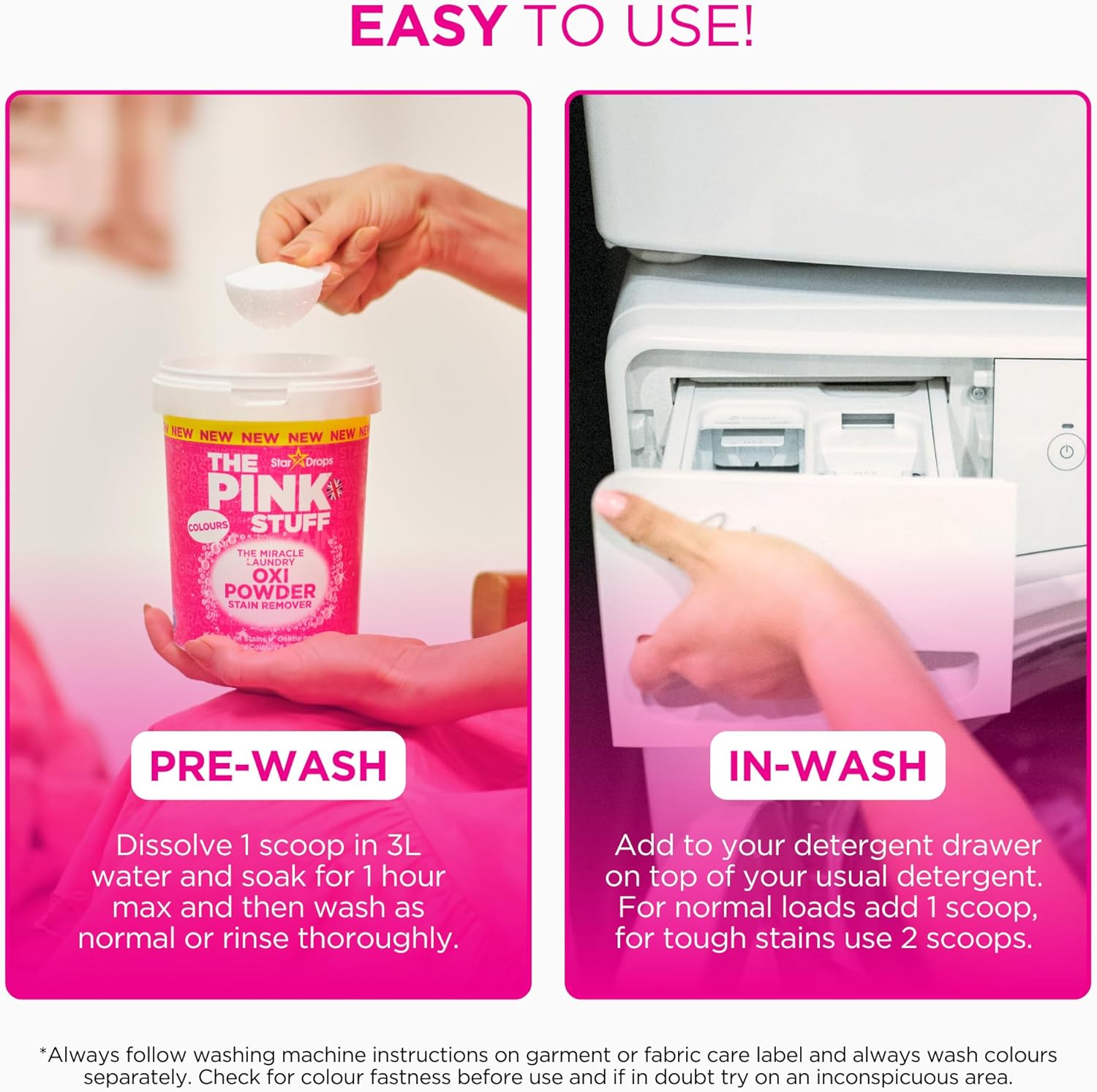 طقم مزيل البقع المعجزة بينك ستاف للغسيل مسحوق أوكسي وبخاخ