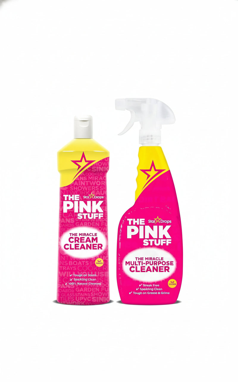 طقم ذا بينك ستاف المنظف متعدد الاستخدامات برذاذ وكريم