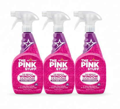 منظف زجاج ذا بينك ستاف بخلاصة خل الورد ثلاثي العبوة