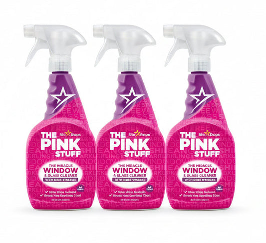 منظف زجاج ذا بينك ستاف بخلاصة خل الورد ثلاثي العبوة