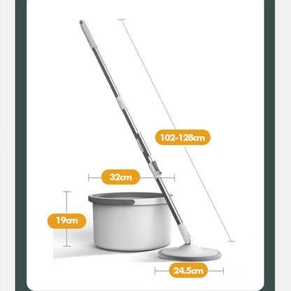 ممسحة دوارة مايكروفايبر مع دلو عصر يدوي بدون لمس