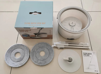 ممسحة دوارة مايكروفايبر مع دلو عصر يدوي بدون لمس