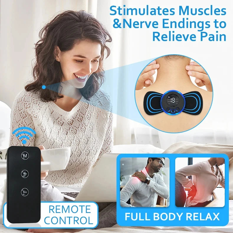 مدلك الرقبة الذكي المحمول بتقنية EMS – استرخِ في أي وقت وأي مكان