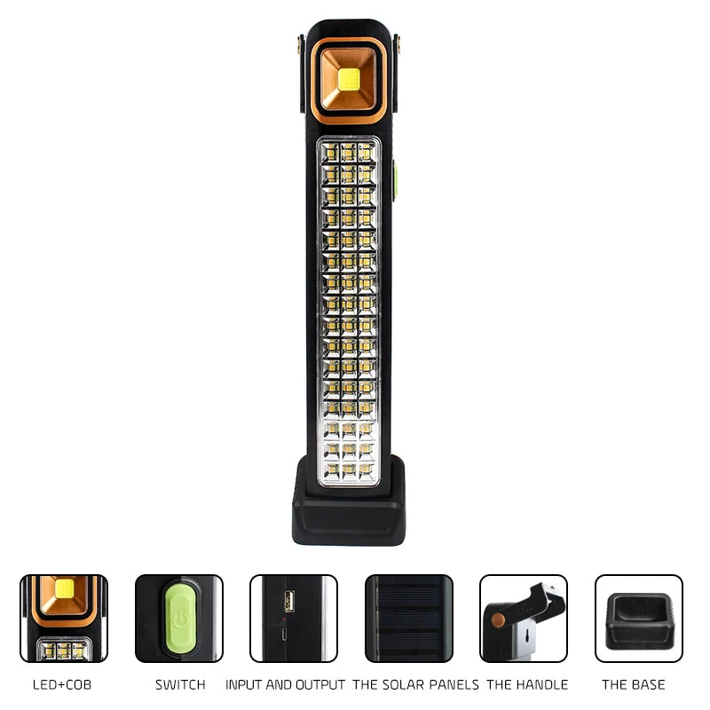 مصباح طوارئ LED فائق السطوع وقابل للشحن للرحلات والتخييم