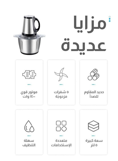مفرمة لحوم فولاذ مقاوم للصدأ قوة عالية وسعة كبيرة للمطبخ