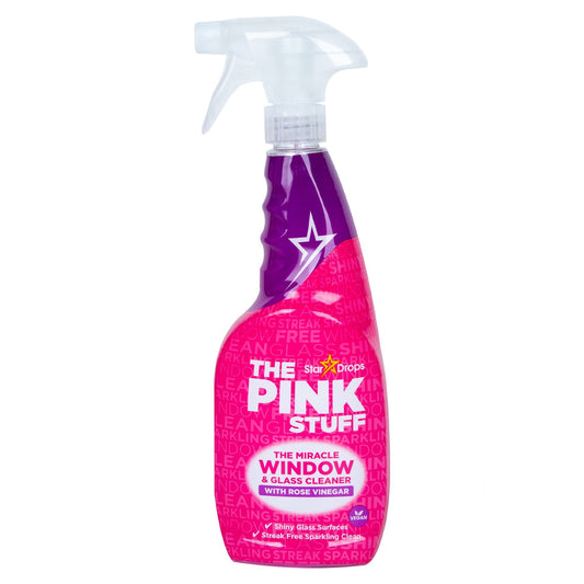 منظف النوافذ والزجاج المعجزة "The Pink Stuff" – بخلاط خل الوردة 750 مل
