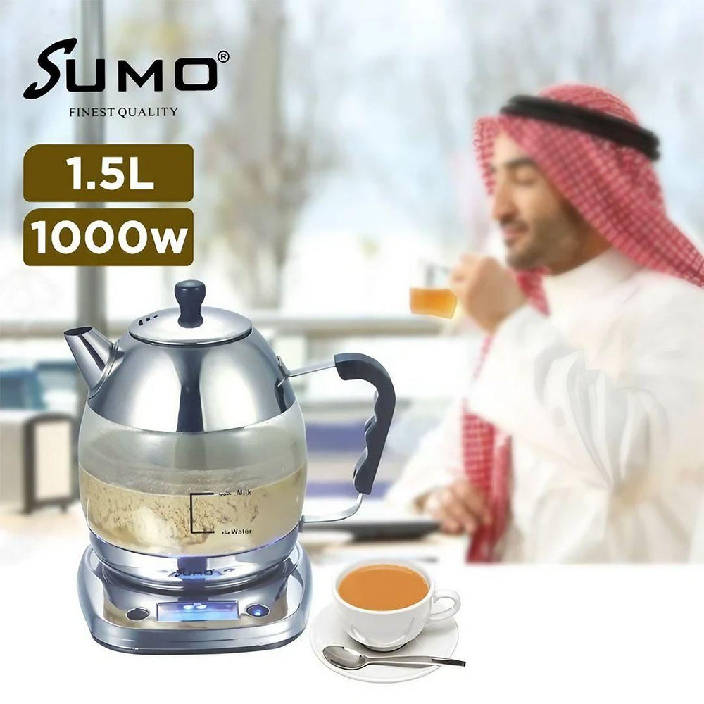 ماكينة تحضير شاي الكرك الكهربائية من سومو: سعة ١٫٥ لتر، قوة ١٠٠٠ واط، تحضير سريع